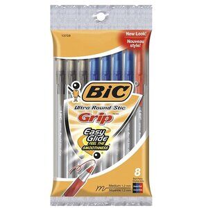 BIC Round Stic Grip Ball Pens Stick Assorted